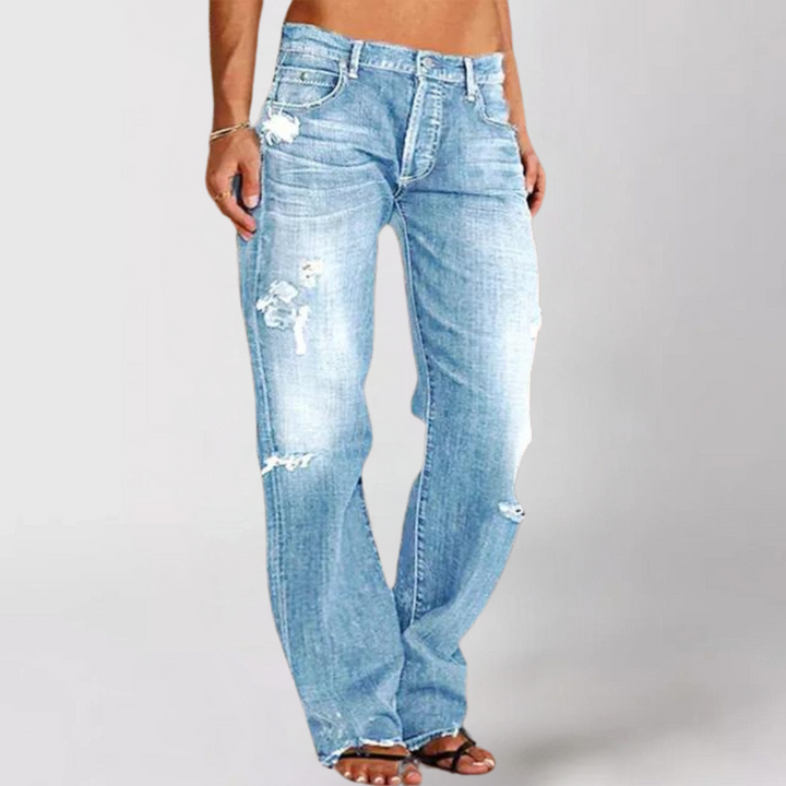 Mirla | Denim-Jeans med Vid Ben-Eva Jonsson