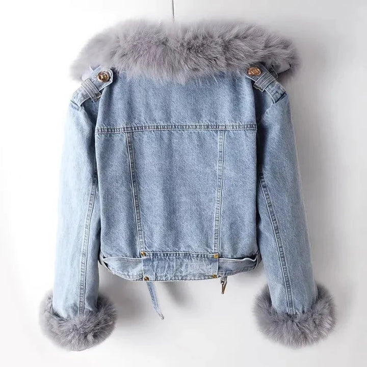 Mirla | Denim Konstpäls Fodrad Jacka-Eva Jonsson