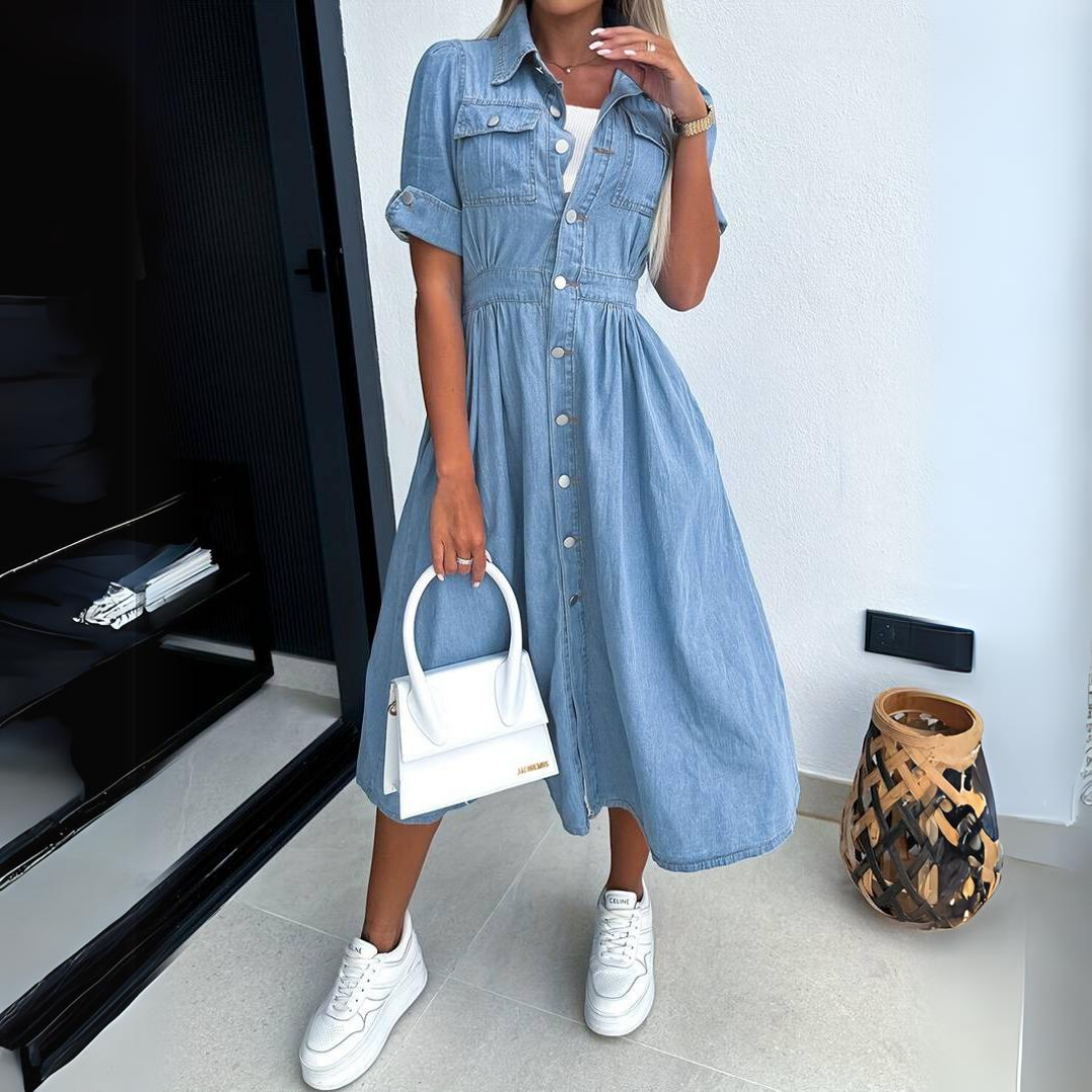 Mirla | Denim klänning för damer-Eva Jonsson