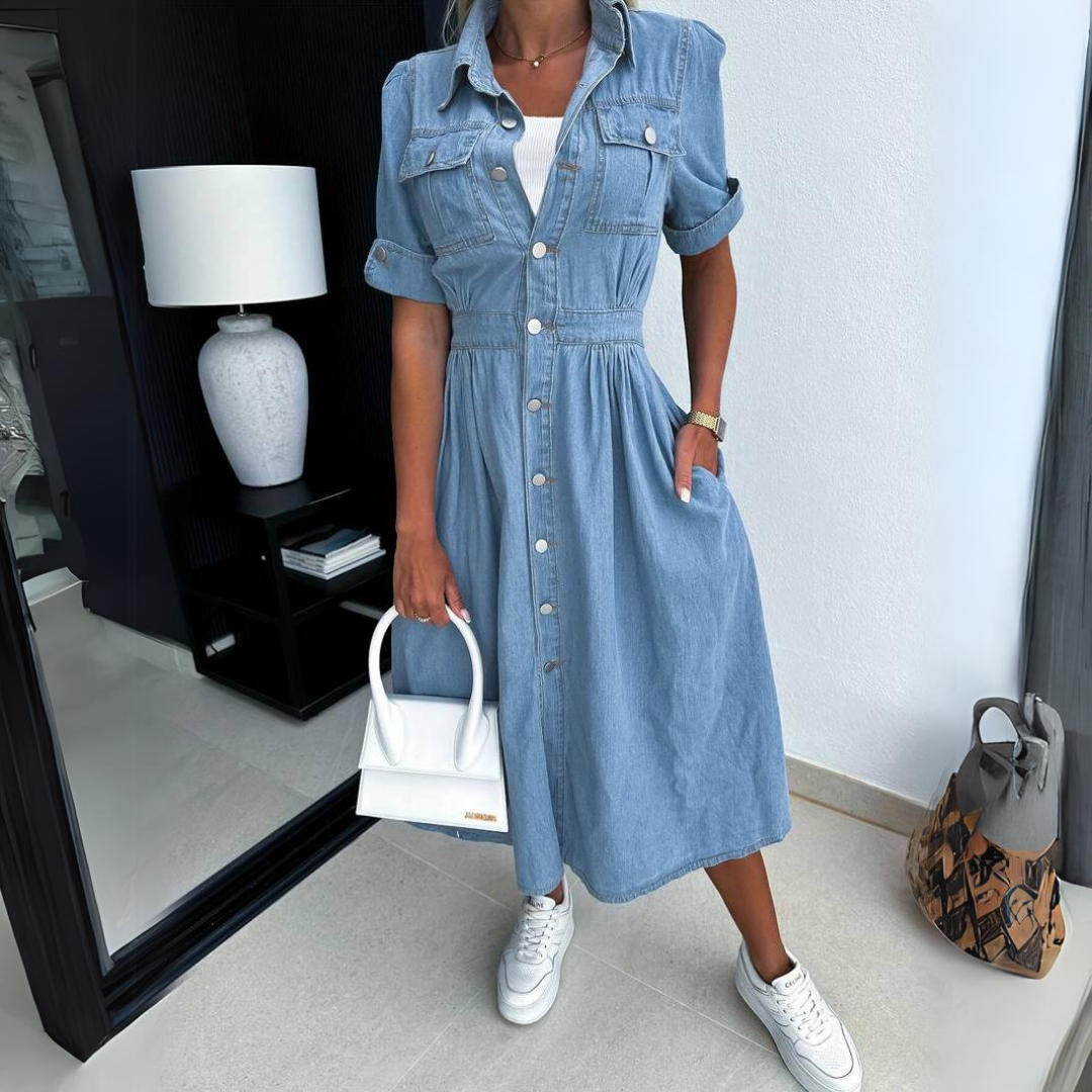 Mirla | Denim klänning för damer-Eva Jonsson