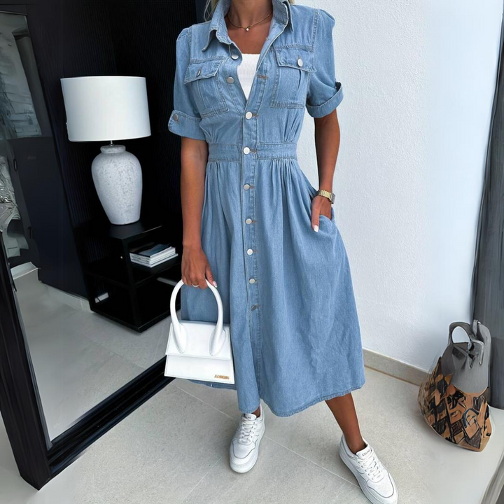 Mirla | Denim klänning för damer-Eva Jonsson