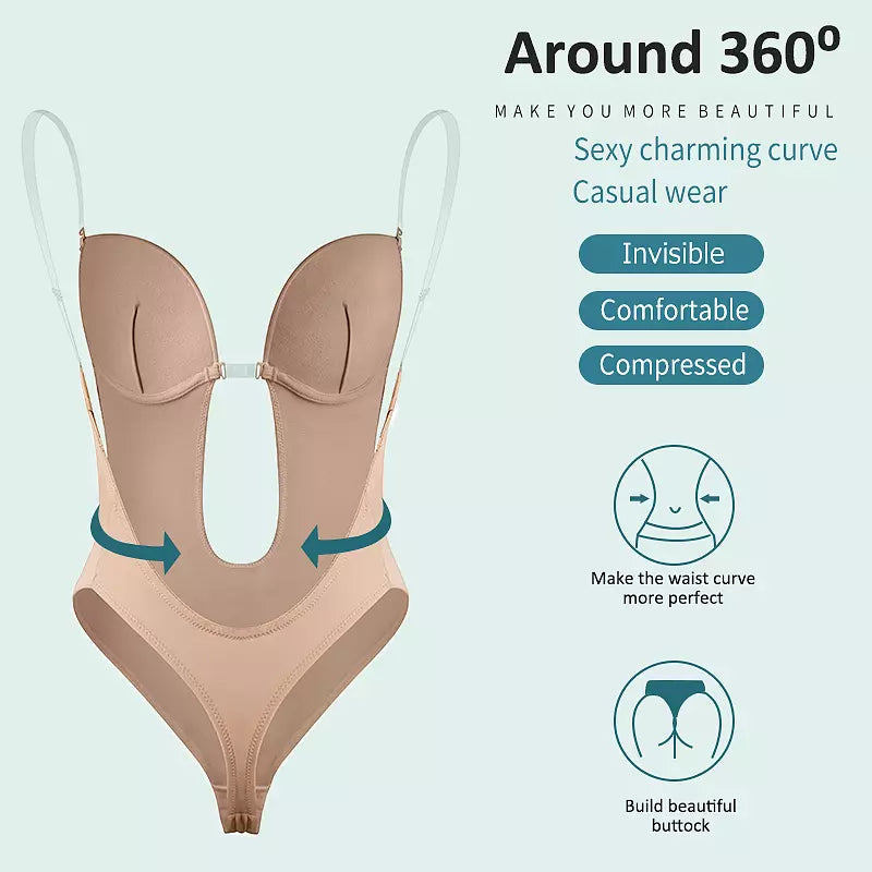 Mirla | Djup V-ringning Formande Bodysuit-Eva Jonsson