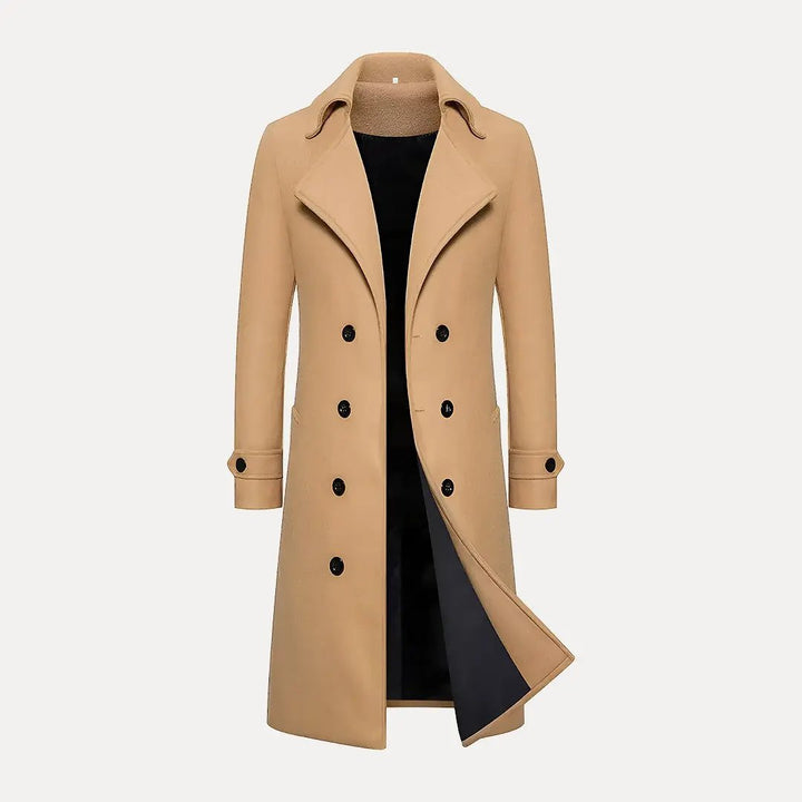 Mirla | Dubbelknäppt Knappar Ull Trenchcoat-Eva Jonsson