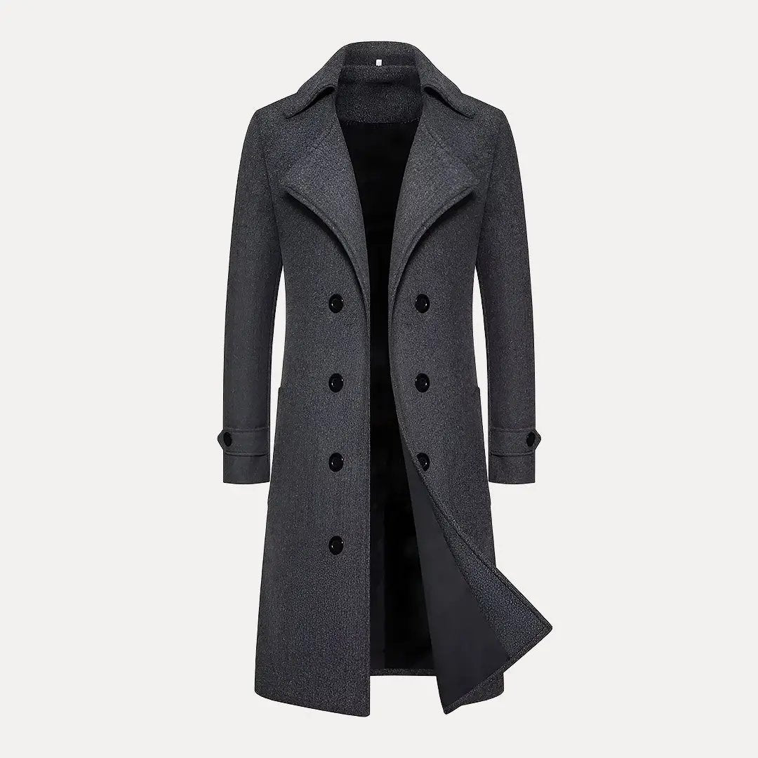 Mirla | Dubbelknäppt Knappar Ull Trenchcoat-Eva Jonsson