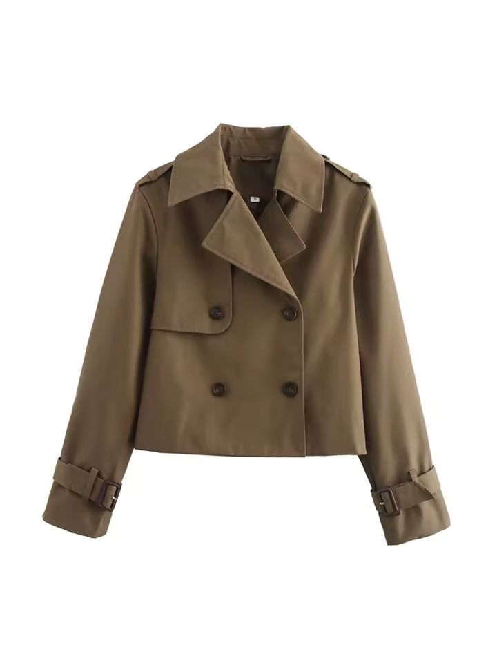 Mirla | Dubbla knappar Mångsidig Kort Trenchcoat-Eva Jonsson