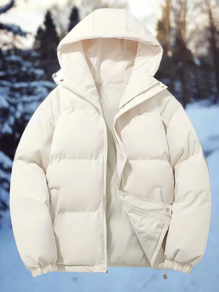 Mirla | Dunjacka Varm Isolerad Steppat Design med Huva och Dragkedja-Eva Jonsson