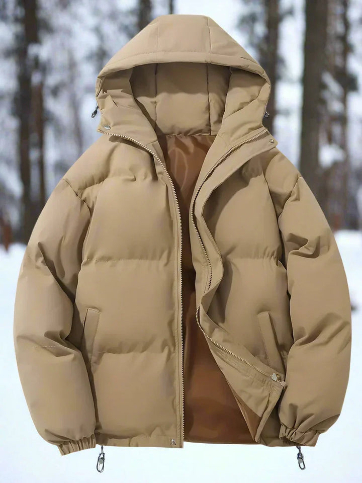 Mirla | Dunjacka Varm Isolerad Steppat Design med Huva och Dragkedja-Eva Jonsson