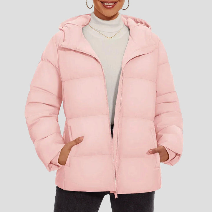 Mirla | Duns Puffjacka med Huva och Vattenavvisande Yttre Material-Eva Jonsson