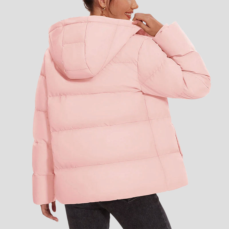 Mirla | Duns Puffjacka med Huva och Vattenavvisande Yttre Material-Eva Jonsson