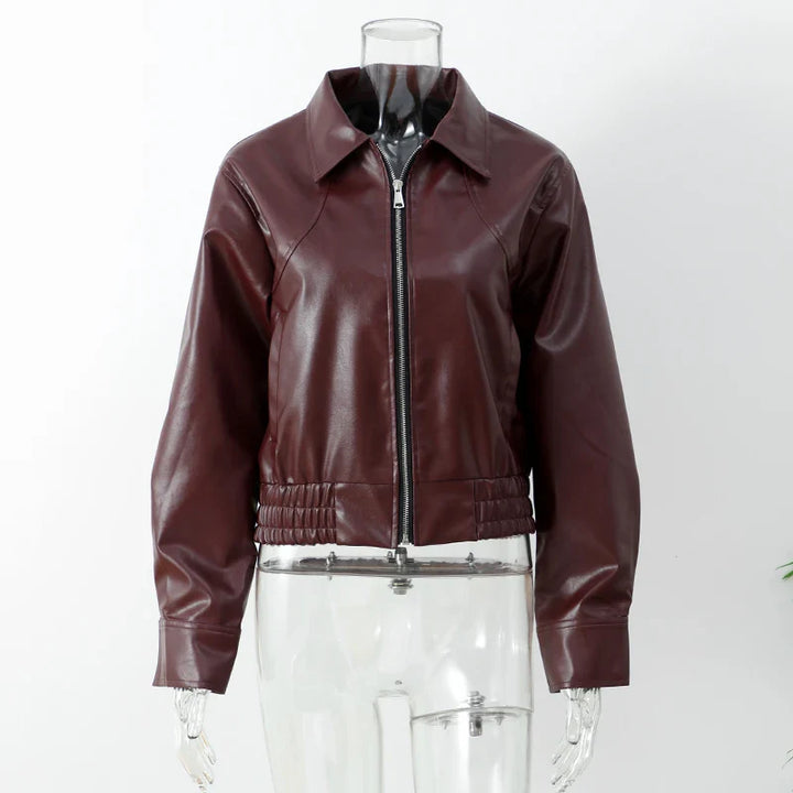 Mirla | Eco-Läder Vintage Bomberjacka-Eva Jonsson