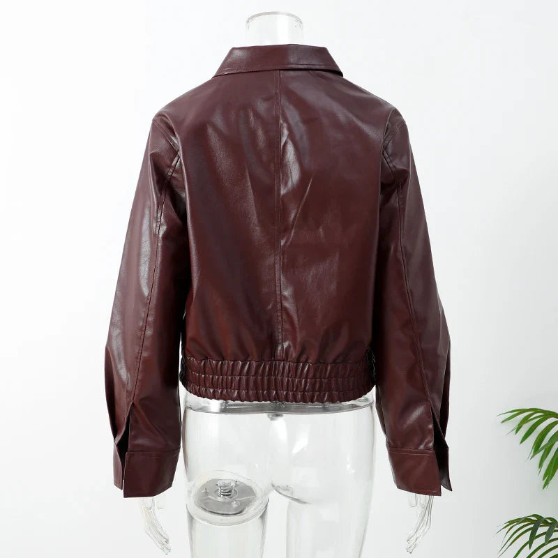 Mirla | Eco-Läder Vintage Bomberjacka-Eva Jonsson