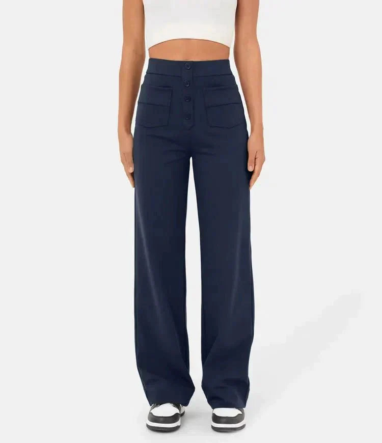 Mirla | Elastisk fritidsbyxa med hög midja-Eva Jonsson