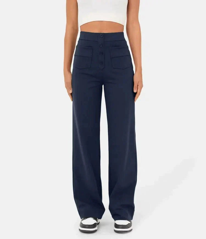 Mirla | Elastisk fritidsbyxa med hög midja-Eva Jonsson
