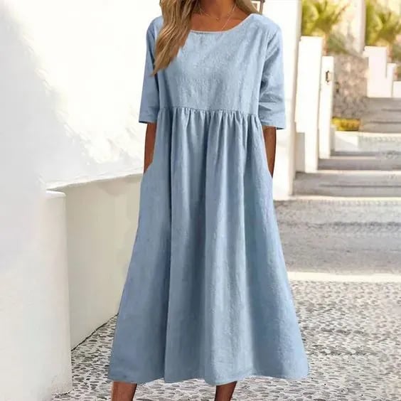 Mirla | Elegant, Bekväm Bomullsklänning-Eva Jonsson
