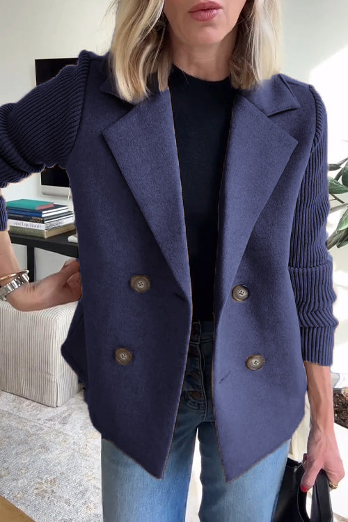 Mirla | Elegant Blazer med Stickade Ärmar-Eva Jonsson