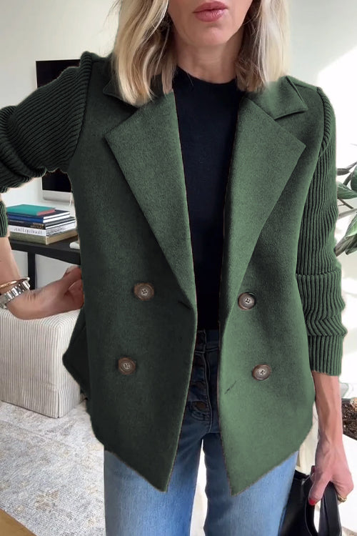 Mirla | Elegant Blazer med Stickade Ärmar-Eva Jonsson