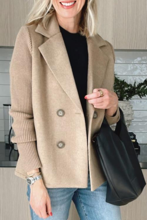 Mirla | Elegant Blazer med Stickade Ärmar-Eva Jonsson