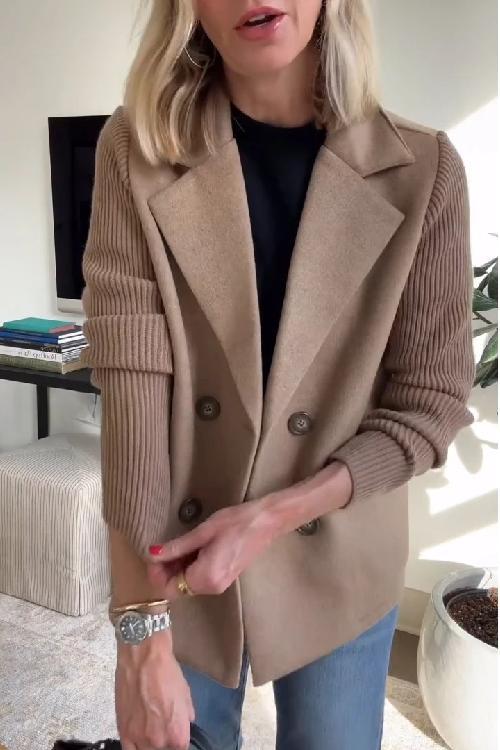 Mirla | Elegant Blazer med Stickade Ärmar-Eva Jonsson