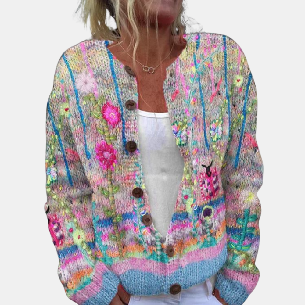 Mirla | Elegant Blommig Cardigan-Eva Jonsson