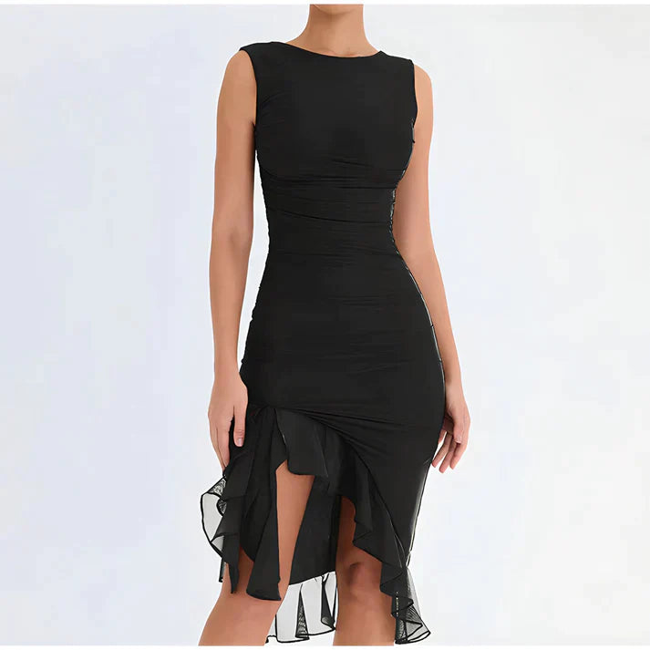 Mirla | Elegant Bodycon-klänning med volanger-Eva Jonsson