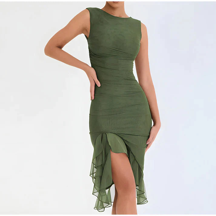 Mirla | Elegant Bodycon-klänning med volanger-Eva Jonsson
