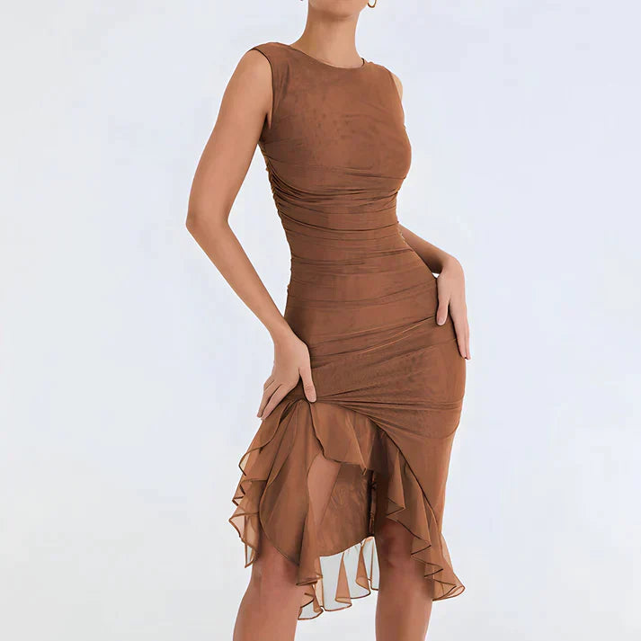 Mirla | Elegant Bodycon-klänning med volanger-Eva Jonsson