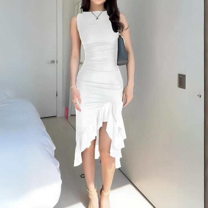 Mirla | Elegant Bodycon-klänning med volanger-Eva Jonsson