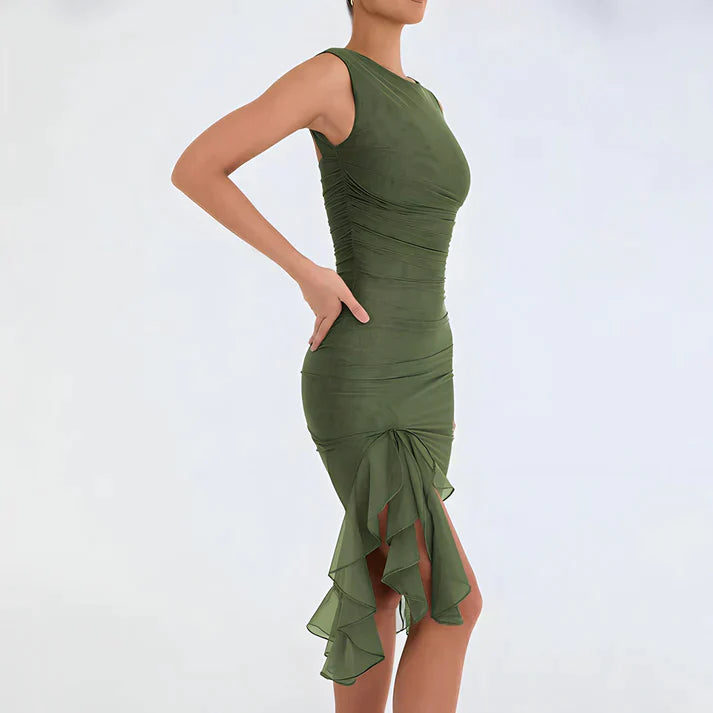Mirla | Elegant Bodycon-klänning med volanger-Eva Jonsson