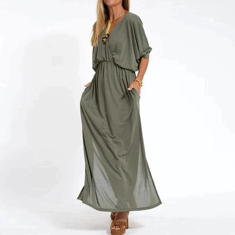 Mirla | Elegant Boho-maxiklänning med midjeband-Eva Jonsson