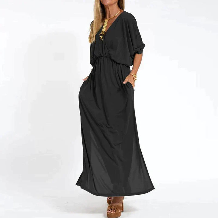 Mirla | Elegant Boho-maxiklänning med midjeband-Eva Jonsson
