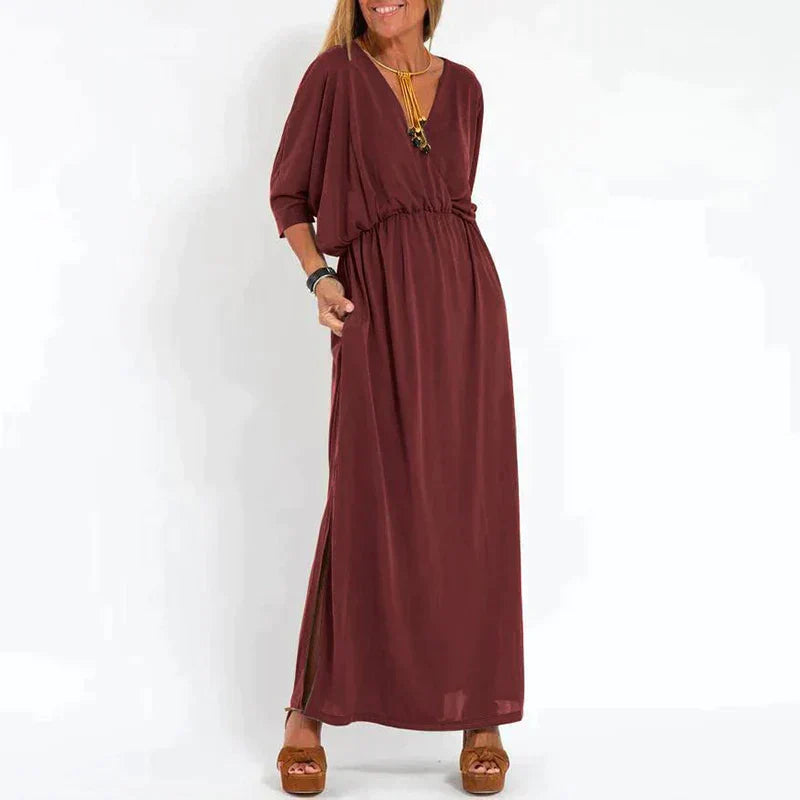 Mirla | Elegant Boho-maxiklänning med midjeband-Eva Jonsson