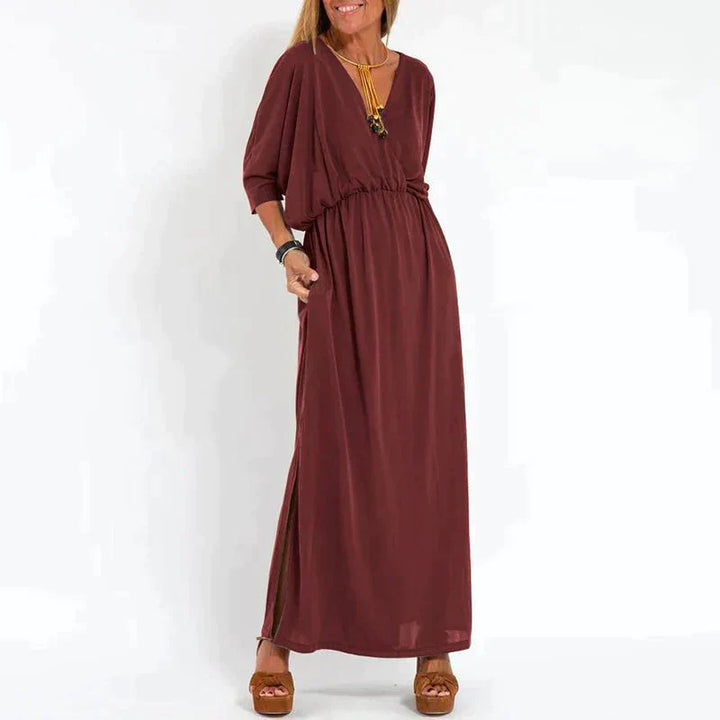 Mirla | Elegant Boho-maxiklänning med midjeband-Eva Jonsson