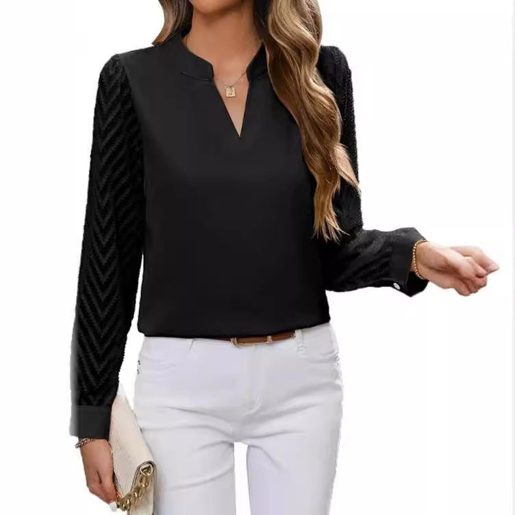 Mirla | Elegant Chiffon Top med V-hals-Eva Jonsson