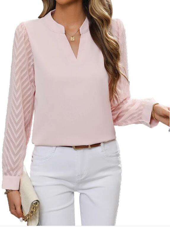 Mirla | Elegant Chiffon Top med V-hals-Eva Jonsson