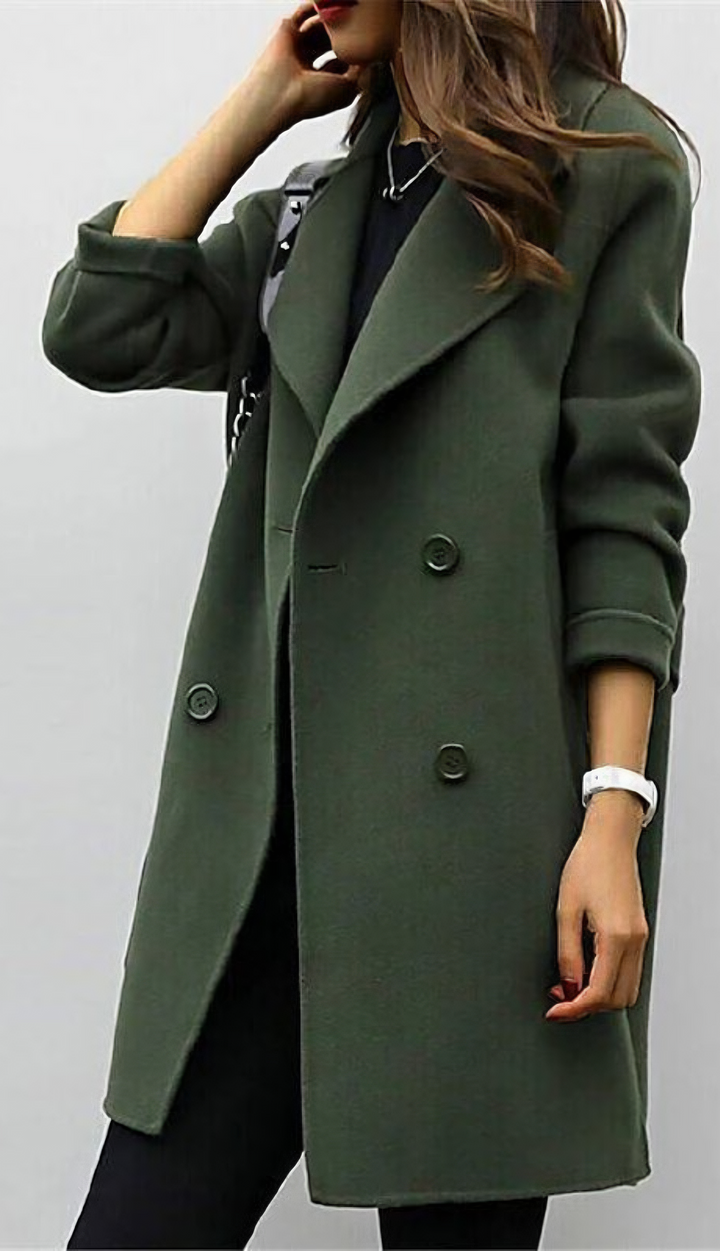 Mirla | Elegant Dubbelknäppt Kappa-Eva Jonsson