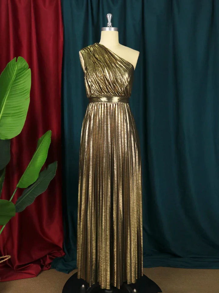 Mirla | Elegant Enaxladad Festklänning I Metallic Utseende-Eva Jonsson