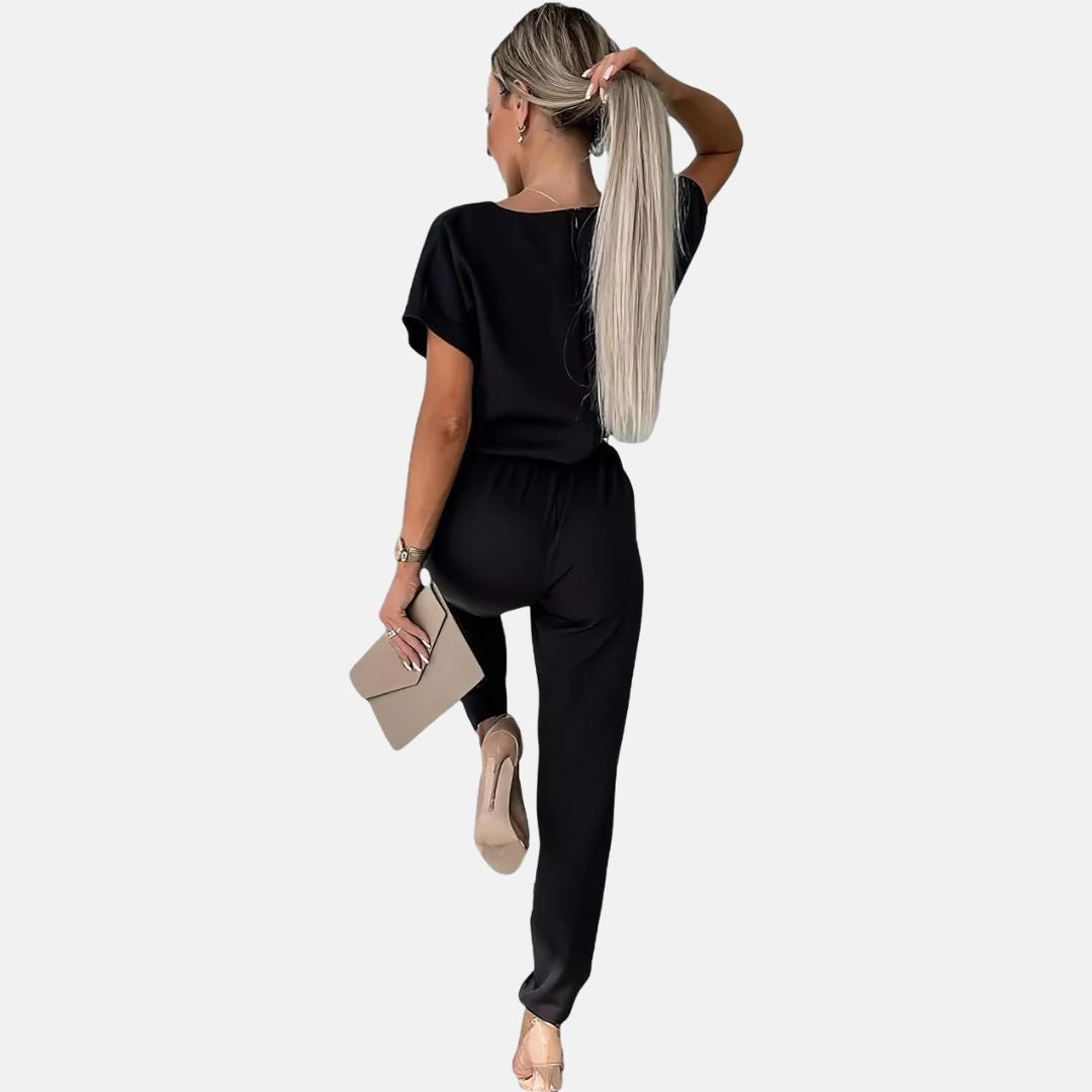 Mirla | Elegant, Festlig Kortärmad Damen-Jumpsuit för Sommaren-Eva Jonsson