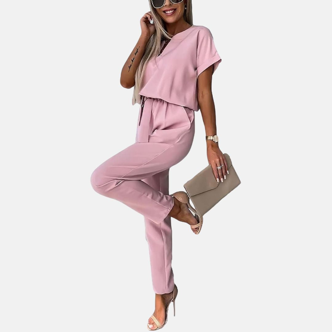 Mirla | Elegant, Festlig Kortärmad Damen-Jumpsuit för Sommaren-Eva Jonsson