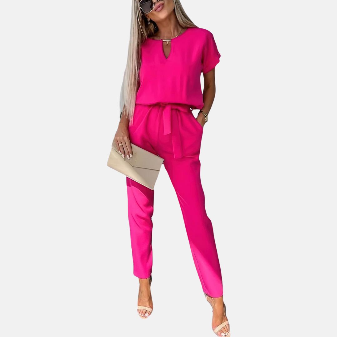 Mirla | Elegant, Festlig Kortärmad Damen-Jumpsuit för Sommaren-Eva Jonsson