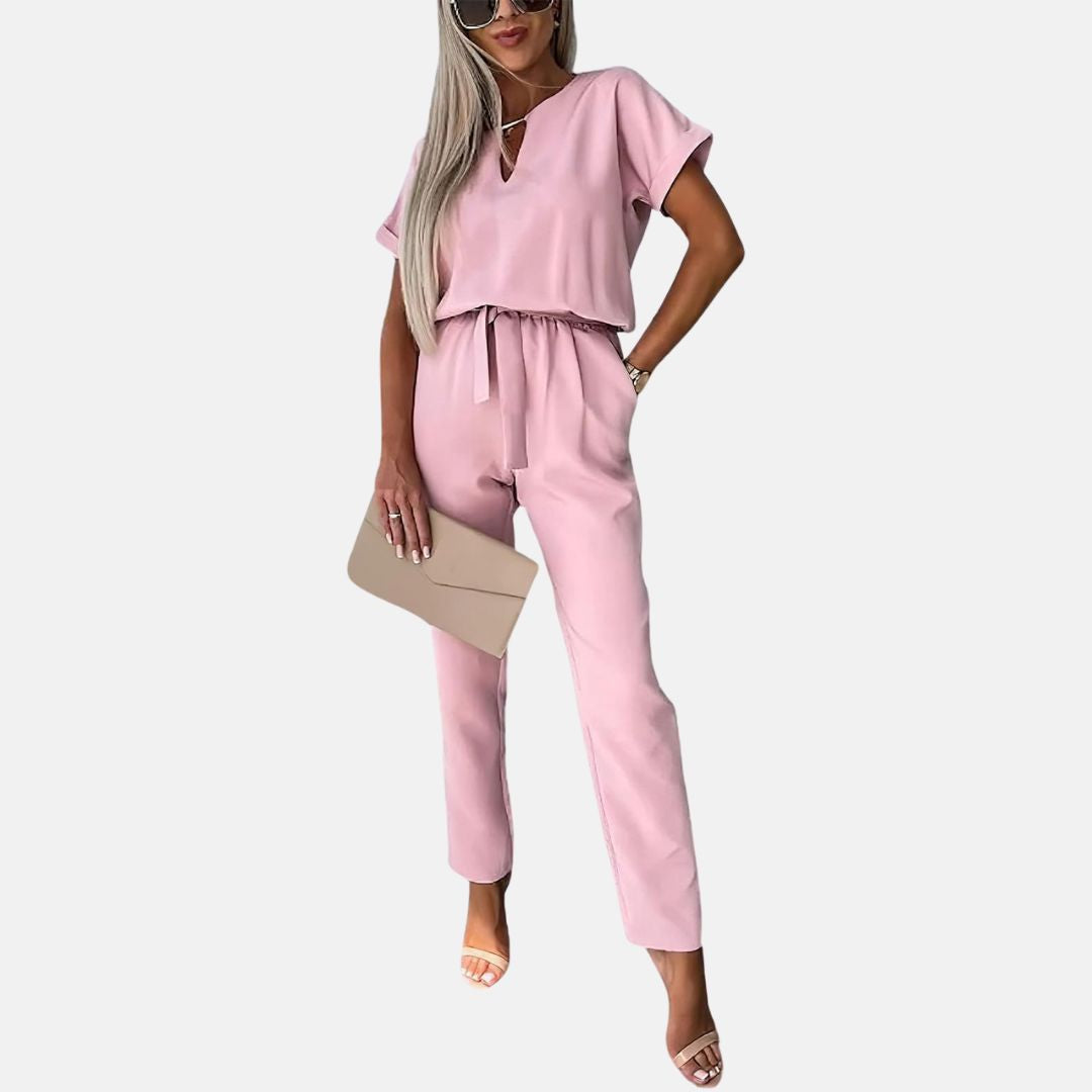 Mirla | Elegant, Festlig Kortärmad Damen-Jumpsuit för Sommaren-Eva Jonsson