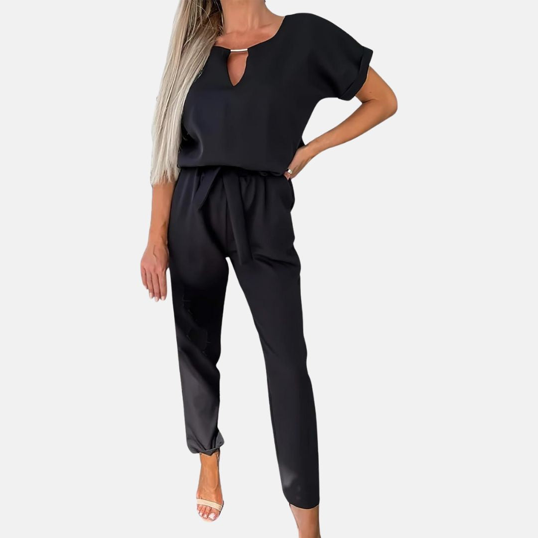 Mirla | Elegant, Festlig Kortärmad Damen-Jumpsuit för Sommaren-Eva Jonsson
