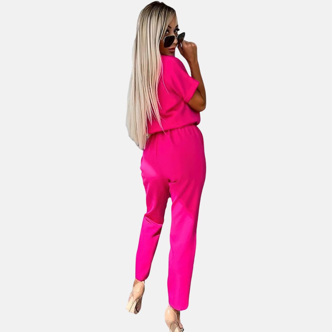 Mirla | Elegant, Festlig Kortärmad Damen-Jumpsuit för Sommaren-Eva Jonsson