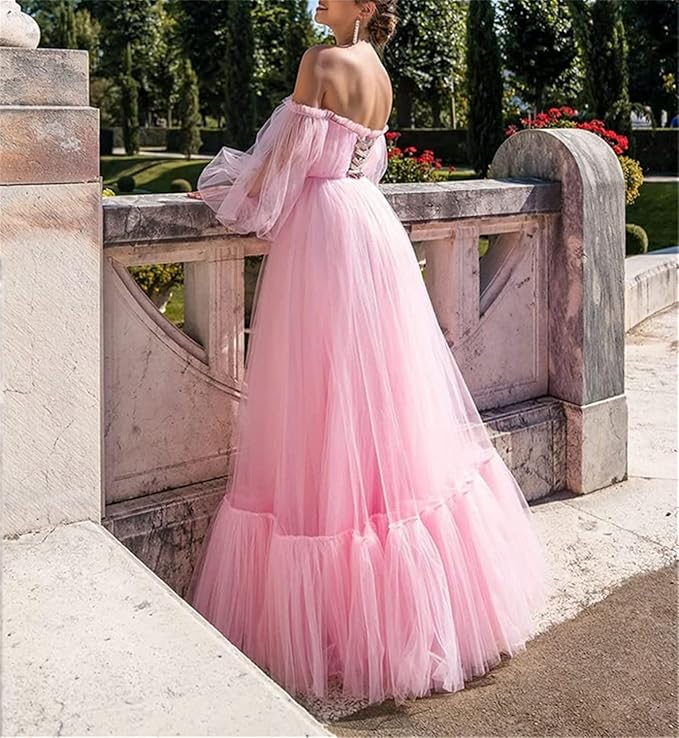 Mirla | Elegant Formell Enfärgad Patchwork Off-Shoulder Aftonklänning Klänningar - 3 Färger-Eva Jonsson