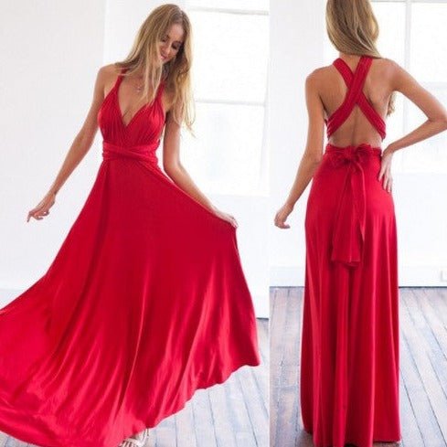 Mirla | Elegant Halter Maxi-klänning Utan Rygg för Kvinnor-Eva Jonsson