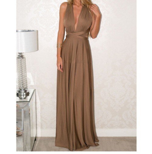 Mirla | Elegant Halter Maxi-klänning Utan Rygg för Kvinnor-Eva Jonsson