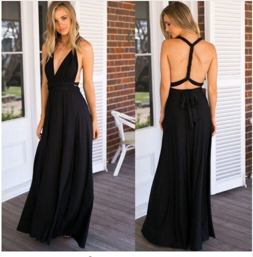 Mirla | Elegant Halter Maxi-klänning Utan Rygg för Kvinnor-Eva Jonsson