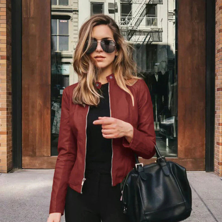 Mirla | Elegant Italiensk Läderbikerjacka-Eva Jonsson