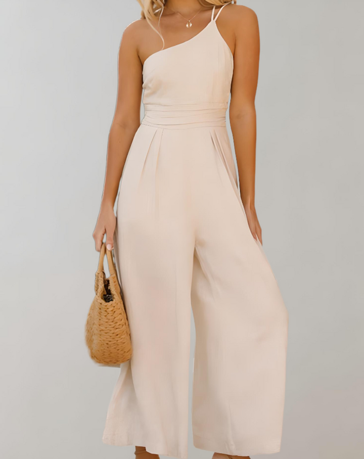 Mirla | Elegant Jumpsuit med Asymmetrisk Axel-Eva Jonsson