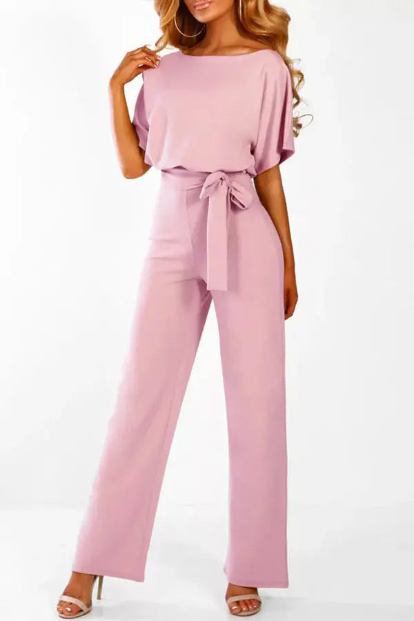 Mirla | Elegant Jumpsuit med Vid Ben och Midjebälte-Eva Jonsson