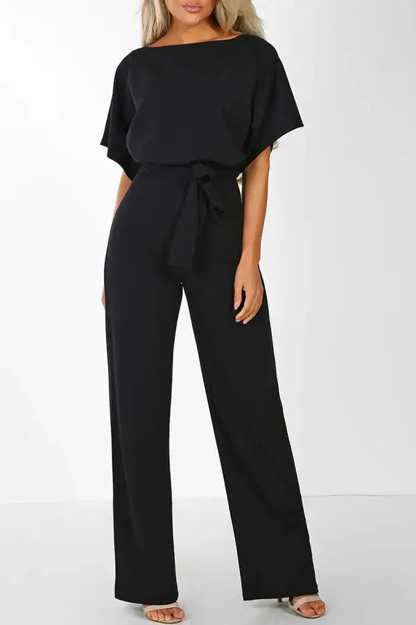 Mirla | Elegant Jumpsuit med Vid Ben och Midjebälte-Eva Jonsson